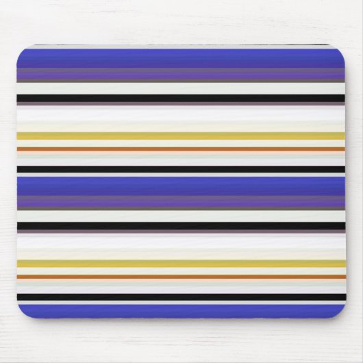 かわいい白い紫のストライプ マウスパッド (正面)