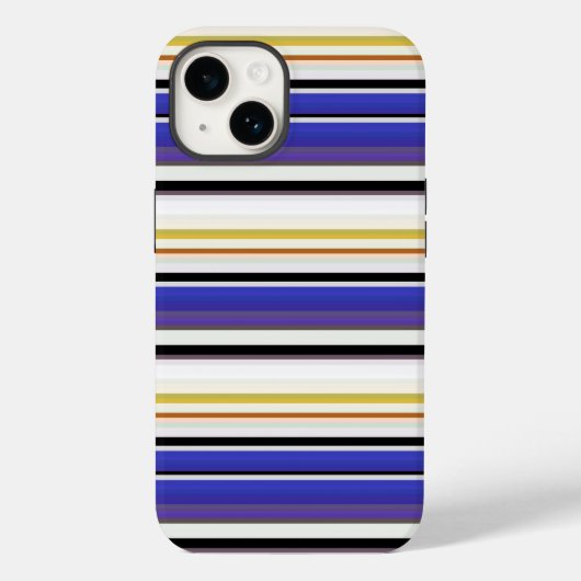 かわいい白い紫のストライプ Case-Mate iPhoneケース (裏面)