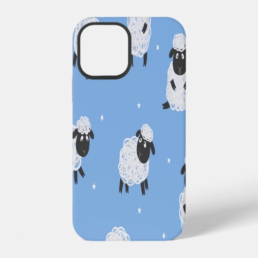 かわいい白い羊: ビンテージの子羊 iPhoneケース (裏面)