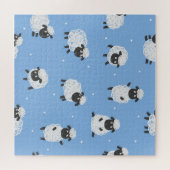 かわいい白い羊：ヴィンテージの子羊。 ジグソーパズル (横)