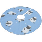 かわいい白い羊:ヴィンテージの子羊。 ブラッシュドポリエステルツリースカート (アングル)