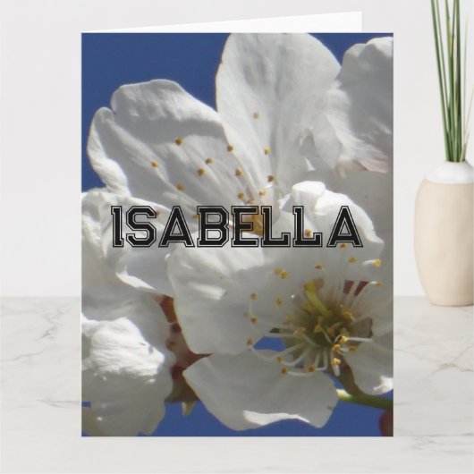 かわいい白い花折りグリーティングカード カード (正面)