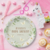 かわいい白い花緑の裏庭の赤ちゃんシャワー ペーパープレート (パーティー)