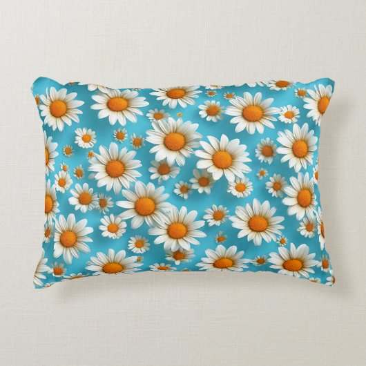 かわいい白い花 アクセントクッション (正面)