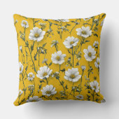 かわいい白い花 クッション (裏面)