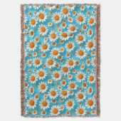 かわいい白い花 スローブランケット (正面縦)