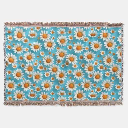 かわいい白い花 スローブランケット (正面)