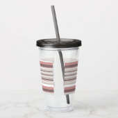 かわいい白い茶色のストライプ アクリルタンブラー (左)