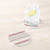 かわいい白い茶色のストライプ コースター (側面)