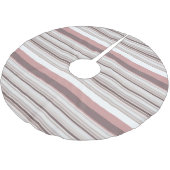 かわいい白い茶色のストライプ ブラッシュドポリエステルツリースカート (アングル)