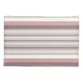 かわいい白い茶色のストライプ 枕カバー (裏面-左)