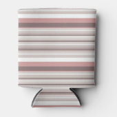 かわいい白い茶色のストライプ 缶クーラー (正面)