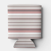 かわいい白い茶色のストライプ 缶クーラー (裏面)