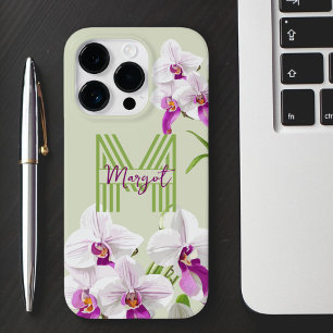 かわいい白い蘭モノグラム Case-Mate iPhone 14 PROケース