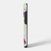 かわいい白い蘭モノグラム iPhoneケース (左側面)