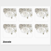 かわいい白い蘭 スクエアシール (シート)