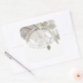 かわいい白い蘭 スクエアシール (封筒)