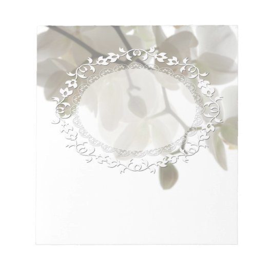 かわいい白い蘭 ノートパッド (正面)