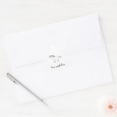 かわいい白い虹のユニコーン 三角形シール (封筒)