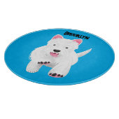 かわいい白い西ハイランドテリアの漫画 カッティングボード (角)