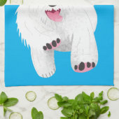 かわいい白い西ハイランドテリアの漫画 キッチンタオル (折り畳み)