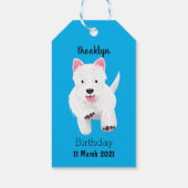 かわいい白い西ハイランドテリアの漫画 ギフトタグ (裏面)