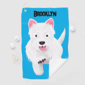 かわいい白い西ハイランドテリアの漫画 ゴルフタオル (インサイチュ)