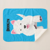 かわいい白い西ハイランドテリアの漫画 シェルパブランケット (正面(横))