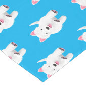 かわいい白い西ハイランドテリアの漫画 ショートテーブルランナー (コーナー)