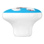 かわいい白い西ハイランドテリアの漫画 セラミックノブ (側面)