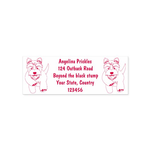 かわいい白い西ハイランドテリアの漫画 セルフインキングスタンプ (デザイン)