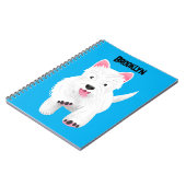 かわいい白い西ハイランドテリアの漫画 ノートブック (左側)