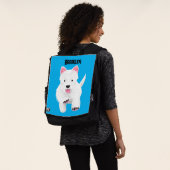 かわいい白い西ハイランドテリアの漫画 バックパック (着用)