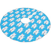 かわいい白い西ハイランドテリアの漫画 ブラッシュドポリエステルツリースカート (アングル)