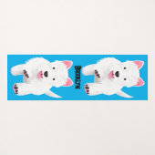 かわいい白い西ハイランドテリアの漫画 ヨガマット (裏面(横))