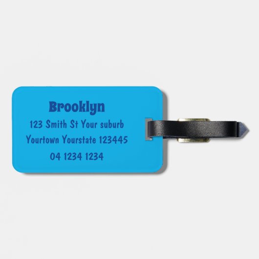 かわいい白い西ハイランドテリアの漫画 ラゲッジタグ (裏面横)