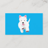 かわいい白い西ハイランドテリアの漫画 名刺 (裏面)