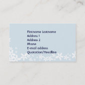 かわいい白い雪片の花 名刺 (裏面)