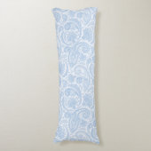 かわいい白い青のペイズリー ボディピロー (正面縦)