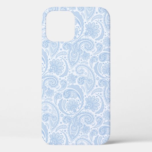 かわいい白い青のペイズリー Case-Mate iPhoneケース (裏面)
