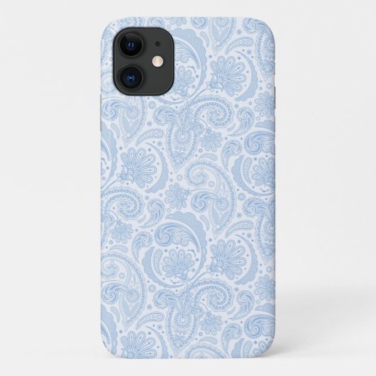 かわいい白い青のペイズリー Case-Mate iPhoneケース (裏面)