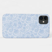 かわいい白い青のペイズリー Case-Mate iPhoneケース (裏面(横))