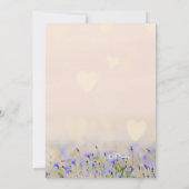 かわいい白い馬 紫の花 フェミニン シック 招待状 (裏面)