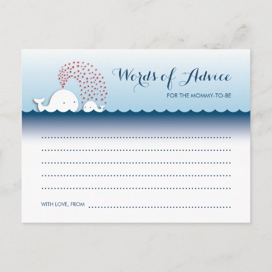 かわいい白い鯨言葉のアドバイスママ葉書 アドバイスカード (裏面)