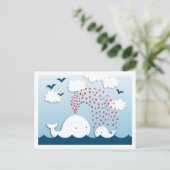 かわいい白い鯨言葉のアドバイスママ葉書 アドバイスカード (スタンド正面)