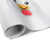 かわいい白い鶏/白い鶏 ラッピングペーパー (ロールコーナー)