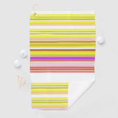 かわいい白い黄色のストライプ ゴルフタオル (インサイチュ)