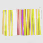 かわいい白い黄色のストライプ ゴルフタオル (横)