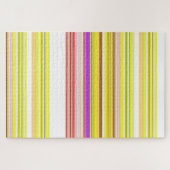 かわいい白い黄色のストライプ ジグソーパズル (横)