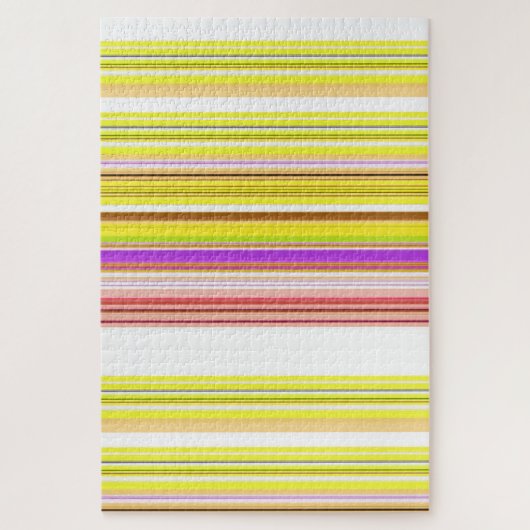 かわいい白い黄色のストライプ ジグソーパズル (縦)